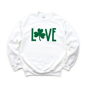 Simply Sage Market Women's Graphic Sweatshirt Love Clover St. Patrick's Day - 1 of 3