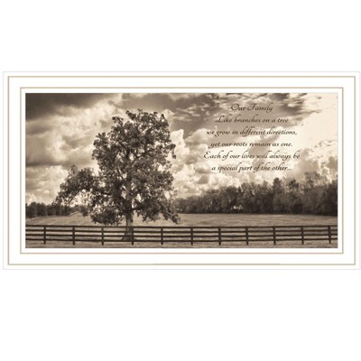 HomeRoots Our Family White Framed Print Wall Art