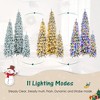 Bestier 3-Set Pre-Lit Pencil Christmas Trees with Snow Flocking, 8FT/ 6FT/ 4FT Slim Artificial Xmas Holiday Decoration Tree with 1455 Branch Tips - 2 of 4