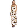 Women Strapless Maxi Boho Vintage Summer Beach Floral Print Hawaiian Party Long Dress - 3 of 4