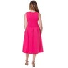 24seven Comfort Apparel Fit and Flare Midi Sleeveless Dress with Pocket Detail - 3 of 4