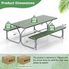 Costway 6 FT Picnic Table Bench Set Outdoor Dining Table & 2 Benches with Metal Frame Green/White/Black/Grey - 3 of 4