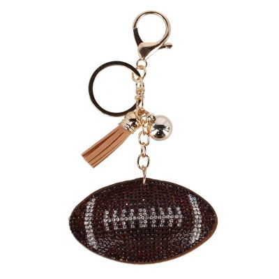CTM Women's Glittering Football Sports Bag Charm