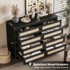 Modern 8-Drawer Wooden Bedroom Wardrobe with Rattan Accents Suitable for closets, nurseries, living rooms, and entryways Wide-width wooden nightstand - 4 of 4