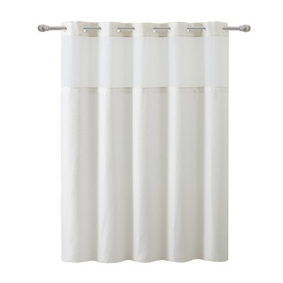 Silver Lux Shower Curtain with PEVA Liner Silver - Hookless