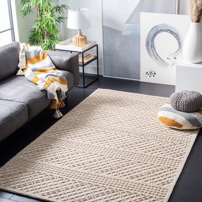 Ivory Hand-Tufted Wool Rectangular Area Rug, 4' x 6'