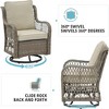 GustoWave 3-Piece Outdoor Wicker Rocking Chair Bistro Set With 2 Swivel Chairs And Tempered Glass Tabletop For Patio Porch Backyard - 3 of 4