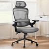 TUYOHW Mesh Criss Cross Chair on Wheels,Office Chair with Adjustable Lumbar Support and Headrest,Gaming Chair with Soft Flip Up Arms for Office - 2 of 4