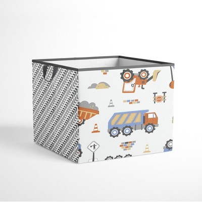 Bacati - Construction Multicolor Boys Cotton Storage Box Large