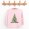 Watercolor Christmas Tree Sparkle - Toddler Long Sleeve Graphic Tee and Youth Long Sleeve Graphic T-Shirt - 2 of 4