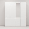 TIRAMISUBEST White 4-Door Wardrobe with Mirror - Freestanding Armoire Closet with 2 Hanging Rods for Bedroom Storage (74"H) - 3 of 4