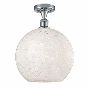 White Mouchette - 1 Light Semi-Flush Mount In Modern Style-14.75 Inches Tall and 12 Inches Wide - 1 of 1