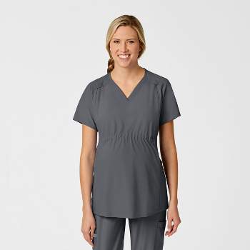 Skechers By Barco - Vitality Women's Electra 3-Pocket Ribbed V-Neck Scrub  Top Small Pewter