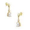 Guili Sterling Silver Gold Plated Cubic Zirconia Raindrop Two-Stone Dangle Earrings, a Chic and Elegant Jewelry Piece for a Timeless Appeal - 3 of 3