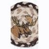 Earth Rugs Rustic Moose Design Jute Coaster 5"x5" Handmade Wildlife Drink Mat - 3 of 3