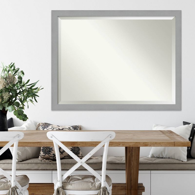44&#34; x 34&#34; Brushed Nickel Framed Wall Mirror Silver - Amanti Art, 6 of 9