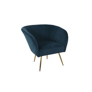 Ashby Accent Chair Textured Velvet Navy - HomePop, Blue