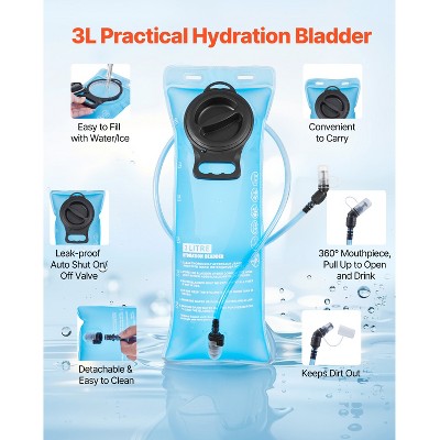 VEVOR Hydration Backpack, Water Backpack with 3L TPU Water Bladder, Tactical Molle Hiking Hydration Pack with Storage for Men Women, Black — фото 3