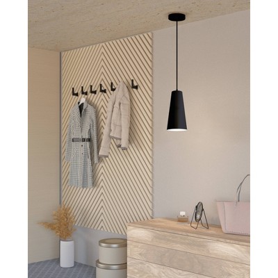 Black Metal Mini Pendant Light with Adjustable Cord