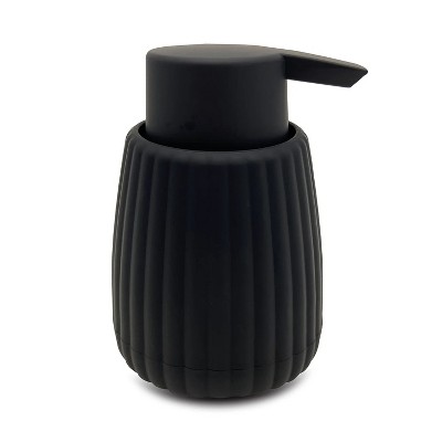 Black rubber plastic ribbed soap pump