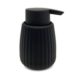 Black rubber plastic ribbed soap pump - 1 of 4