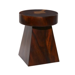Contemporary Wood Accent Table Brown - Olivia & May: Sturdy Pyramid Base, No Assembly Required - 1 of 4