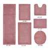 Edge Bath Rug 100% Premium Cotton Ultra-Soft Water Absorbent Tufted Solid Reversible 6 Piece Bathroom Rug Set for Machine Washable Bathmat - 2 of 4