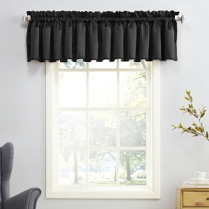 54"x18" Sun Zero Room Darkening Seymour Rod Pocket Curtain Valance - 1 of 3
