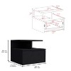 NicBex 11.6 inch Height Floating Nightstand with 1 Drawer,Modern Side Table with Open Top Shelves,Bedside Table for Bedroom,Living Room - 3 of 4