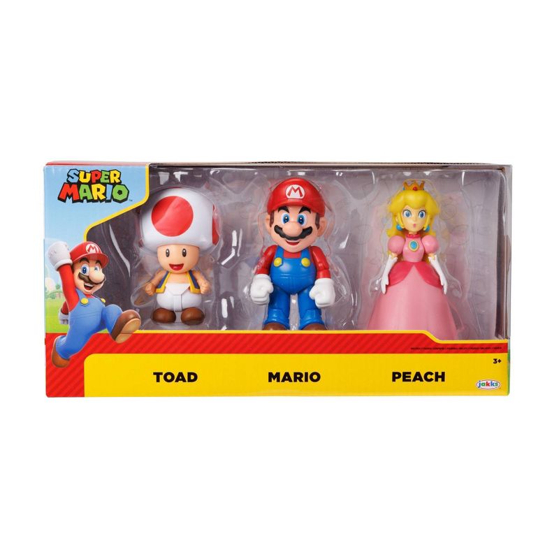 Nintendo Super Mario Toad, Mario, and Peach Action Figure Set - 3pk (Target Exclusive), 3 of 9