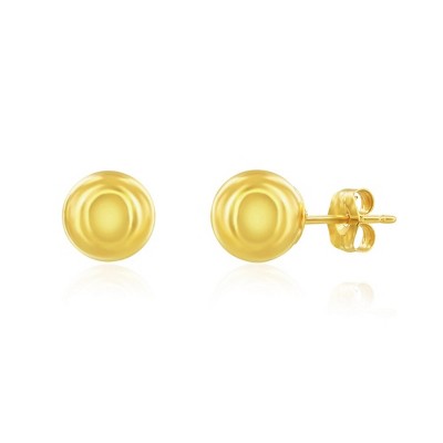 Classic Gold 14K Yellow Gold, 6mm Polished Ball Studs - Gold