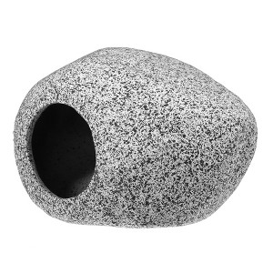 Unique Bargains Ceramic Aquarium Fish Tank Decoration Hideaway Rock Cave Gray 4.61x3.66x3.15 Inches - 1 of 4