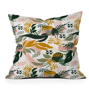 Marta Barragan Camarasa Art Nature Brushstrokes Square Throw Pillow Green - Deny Designs - 1 of 4