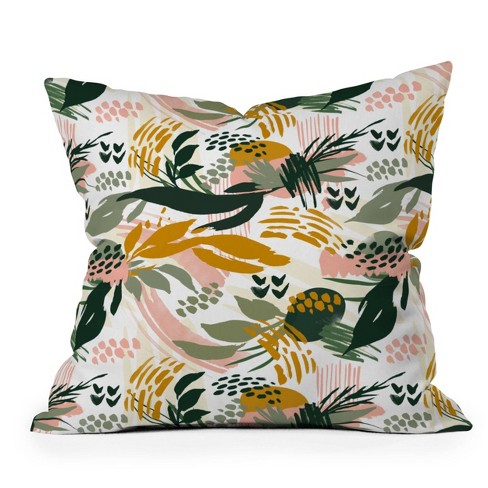 Marta Barragan Camarasa Art Nature Brushstrokes Square Throw Pillow Green - Deny Designs - image 1 of 4