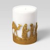7"x5" Pillar Metal Three Wise Men Christmas Candle Holder Gold - Wondershop™: Frosted Finish, Tabletop Decor - 3 of 3