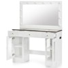 FONTOI Dressing Table with Drawers and Power Outlet, 43.3" Makeup Vanity Desk with Mirror for Bedroom, White, 16.3"*56.7"*43.3" - 2 of 4