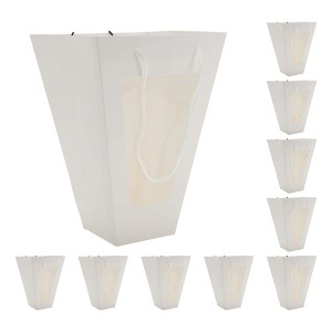 Unique Bargains Bouquet Bag with Transparent Window Florist Gift Packaging for Birthday Christmas Wedding 10 Pcs - 1 of 4