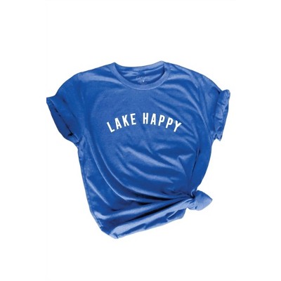 Gender Neutral UNISEX LAKE HAPPY GRAPHIC T-SHIRT - OAT COLLECTIVE