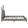 Full Size Upholstered Leather Platform Bed, Headboard Bed Frame with Rabbit Ears for Kids - 4 of 4
