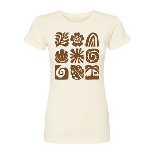 Women's - Instant Message - Beach Squares Fitted Graphic T-Shirt - 1 of 3