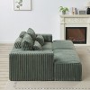 NicBex Couches for Living Room Loveseat with Ottomans Corduroy Fabric Modular Sectional Sofa Comfy Deep Plush Couch with Ottomans and 2 Pillows - 4 of 4