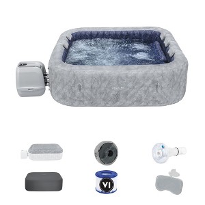 Bestway SaluSpa San Francisco 5-7 Person Square Inflatable Hot Tub – EnergySense HydroJet Pro Spa with Smart App Control, 180 Jets and 10 Nozzles - 1 of 4