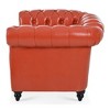 39" PU Leather 1-Seater Sofa with Soft Cushions and Wood Legs - 4 of 4