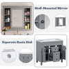 36'' Bathroom Vanity, Modern Bathroom Cabinet With Top Sink, 2 Soft Closing Doors And 2 Drawers Mirror Cabinet, Single Sink Bathroom Vanity Cabinet - 4 of 4