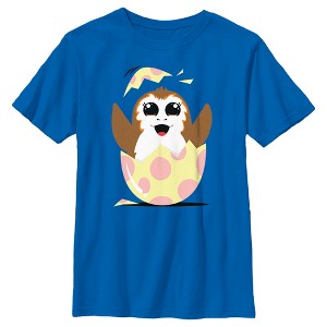 Boy's Star Wars Happy Easter Egg Porg Style T-Shirt - 1 of 4