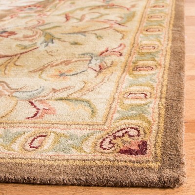 Handmade Red and Beige Wool Tufted Area Rug