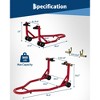 Global Motorcycle Front & Rear Wheel Stand Lift Set, Adjustable Fork Heads & U+L Swingarm Spool, Rear Bracket | Black | 1 Pcs - 2 of 4