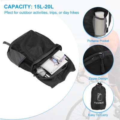 Unique Bargains Camping Cycling Waterproof Lightweight Durable Backpack Black — фото 5