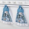 Collections Etc Winter Woodland Snowman Kitchen Appliance Towels - Set of 2 Blue - 2 of 3