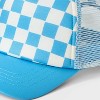 Boys' Checkered Baseball Hat - Cat & Jack™️Blue/White: Lightweight, Adjustable, Partial Lining, Hand Wash, Kids One Size - 3 of 3